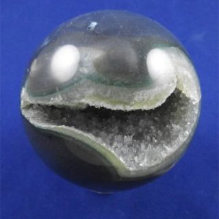 agate geode sphere with chlorite