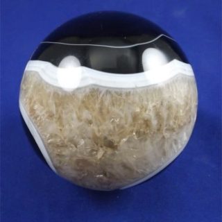 black agate and quartz sphere