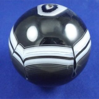 banded black agate sphere