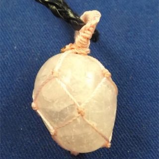 rose quartz tumbled stone necklace