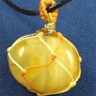 Yellow Agate Tumbled Stone Necklace