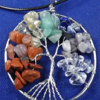 chakra tree of life pendant
