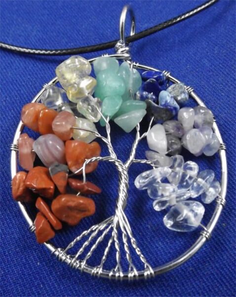 chakra tree of life pendant