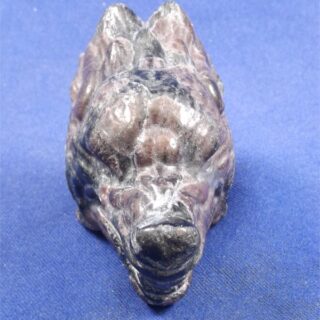 Mahogany Obsian Wolf Head Skull