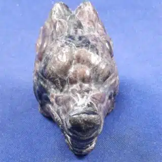 Mahogany Obsian Wolf Head Skull