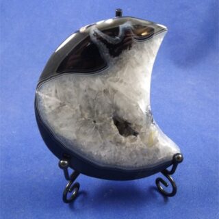 Black Agate And Quartz Moon 1